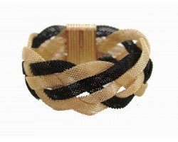 Black Gold Braided Mesh Magnetic Bracelet Black Gold Braided Mesh Magnetic Bracelet