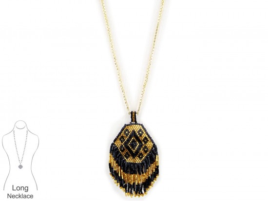 Black Gold Seed Bead Necklace