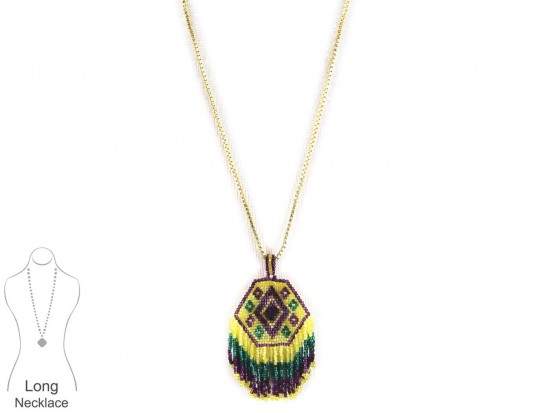 Mardi Gras Seed Bead Necklace