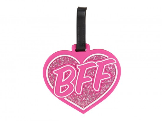 Pink Heart BFF Silicone Luggage Tag