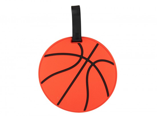 Orange Basketball Silicone Luggage Tag