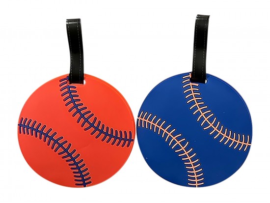 Blue Orange Baseball Silicone Luggage Tag Assorted