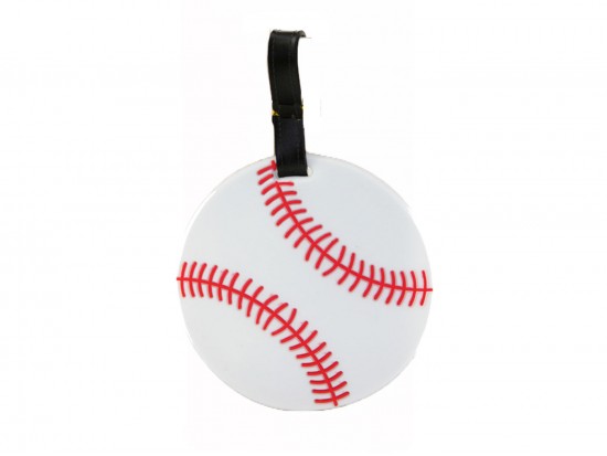 White Baseball Silicone Luggage Tag