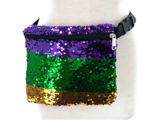 Mardi Gras Stripe Sequin Fanny Pack Mardi Gras Stripe Sequin Fanny Pack