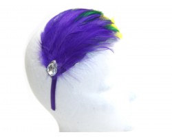 Mardi Gras Feather Crystal Headband