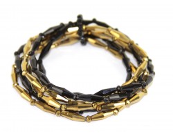 Black Gold Beaded 6 Bracelet Set