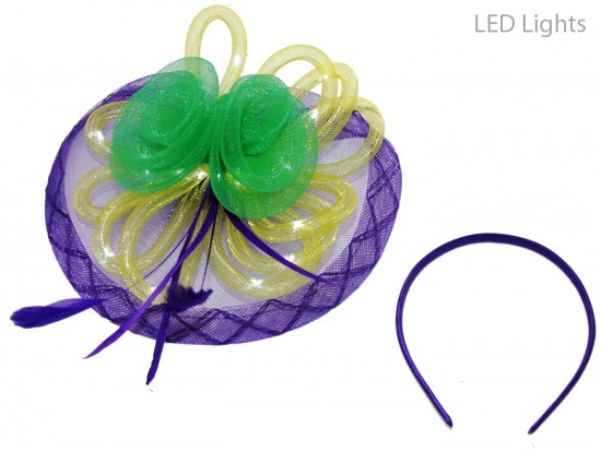 Mardi Gras Floral LED Light Up Headband
