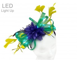 Mardi Gras Feather LED Light Up Headband Hat