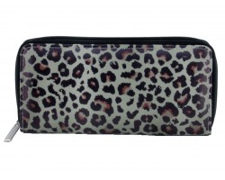 Brown Leopard Pattern Zipper Wallet