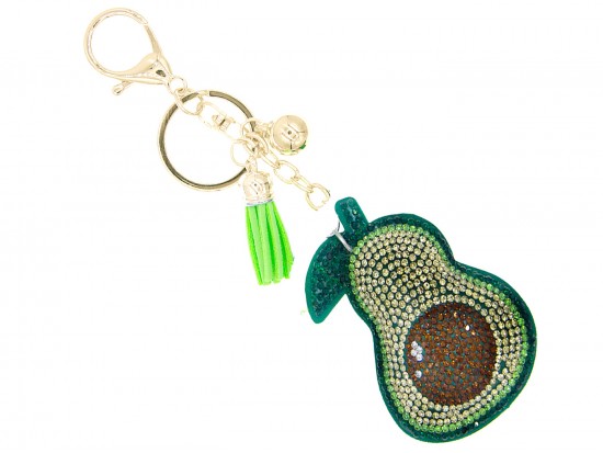 Green Crystal Avocado Tassel Key Chain Green Crystal Avocado Tassel Key Chain