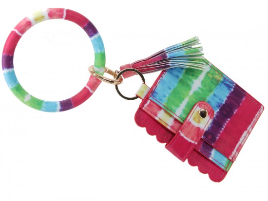 Mulit Tie Dye Wallet Bangle Keychain