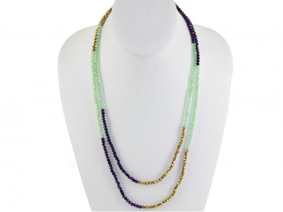 Mardi Gras Crystal Long Necklace