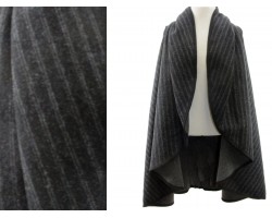 Dark Gray Stripe Pattern Poncho