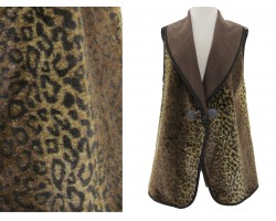 Brown Leopard Fur Sleeveless Vest