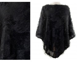 Black Fur Poncho