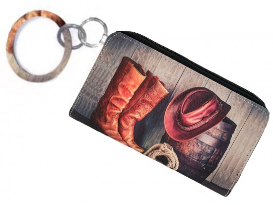Western Theme Print Wallet Bangle