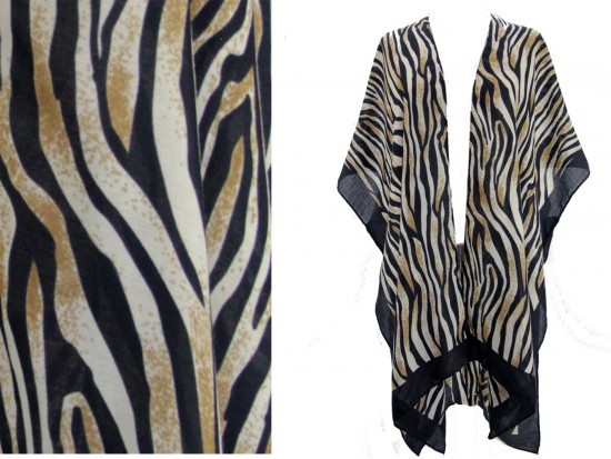 Brown Zebra Pattern Kimono