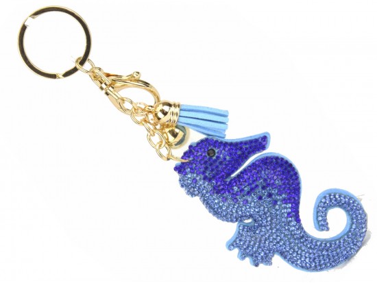 Blue Crystal Seahorse Key Chain Blue Crystal Seahorse Key Chain
