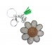 White Crystal Daisy Flower Key Chain