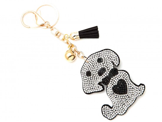 White Dog Love Heart Puffy Key Chain White Dog Love Heart Puffy Key Chain