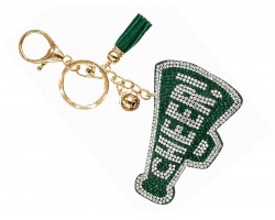 Green Crystal Cheer Megaphone Puffy Key Chain Green Crystal Cheer Megaphone Puffy Key Chain