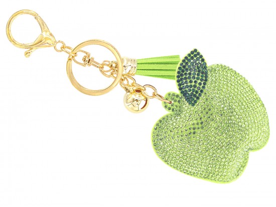 Green Crystal Apple Puffy Key Chain Green Crystal Apple Puffy Key Chain