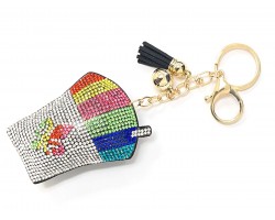 Multi Snow Cone Drink Crystal Key Chain