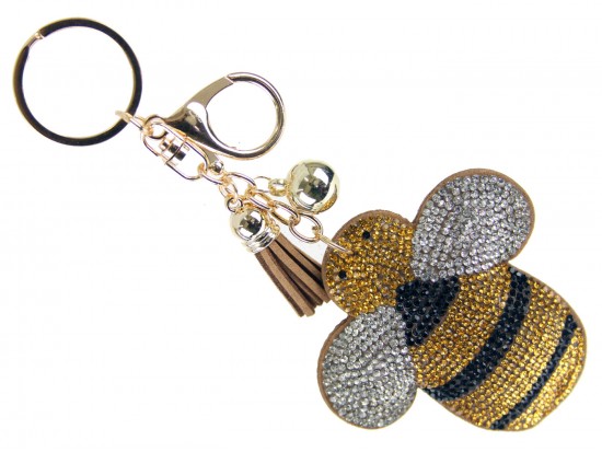 Yellow Crystal Bee Puffy Key Chain Yellow Crystal Bee Puffy Key Chain