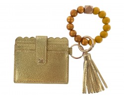 Gold ID Wallet Bracelet Keychain