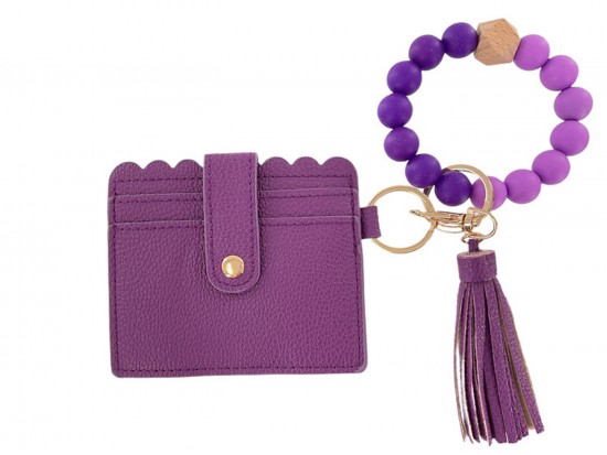 Purple ID Wallet Bracelet Keychain Purple ID Wallet Bracelet Keychain
