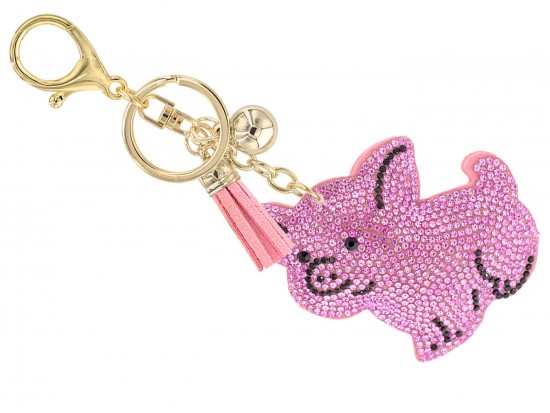 Pink Crystal Pig Puffy Keychain Pink Crystal Pig Puffy Keychain