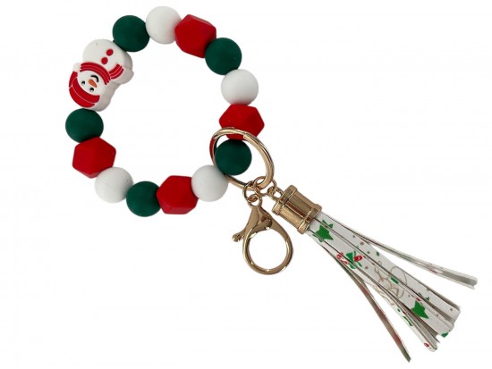 Xmas Snowman Bracelet Keychain