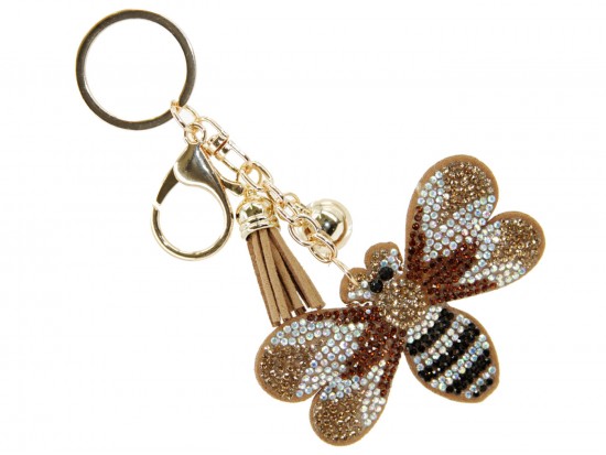 Green Crystal Hornet Puffy Key Chain