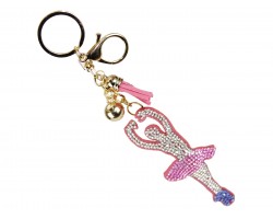 Crystal Ballerina Puffy Keychain