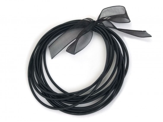 Black Guitar String Bracelet 10pc Set