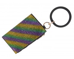 Mardi Gras Crystal Keychain Long Wallet Bangle