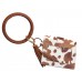 Brown White Cow Hide Keychain Wallet Bangle Brown White Cow Hide Keychain Wallet Bangle