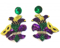 Mardi Gras Sequin Jester Post Earrings