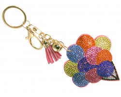 Multi Crystal Balloons Puffy Keychain