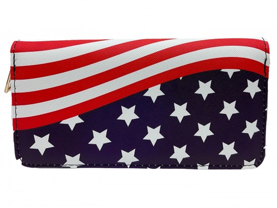 USA Flag Zipper Wallet