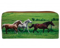 Horse Running Field Zipper Wallet Horse Running Field Zipper Wallet