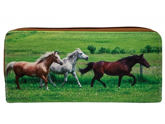 Horse Running Field Zipper Wallet Horse Running Field Zipper Wallet