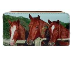 3 Horses Zipper Wallet