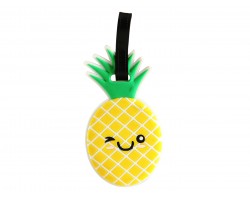 Yellow Pineapple Smile Silicone Luggage Tag