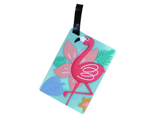 Pink Flamingo Silicone Luggage Tag