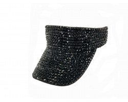 Black Crystals Full Cover Visor Hat