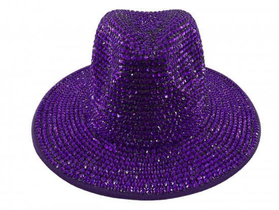 Purple Crystals Full Cover Panama Hat