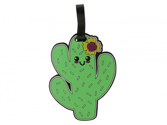 Green Cactus Silicone Luggage Tag