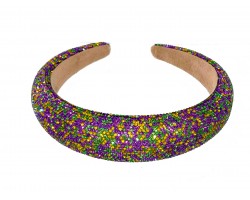 Mardi Gras Scattered Crystal Hard Headband