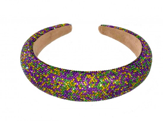 Mardi Gras Scattered Crystal Hard Headband